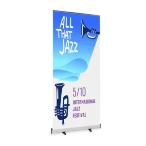 portable white banner stand